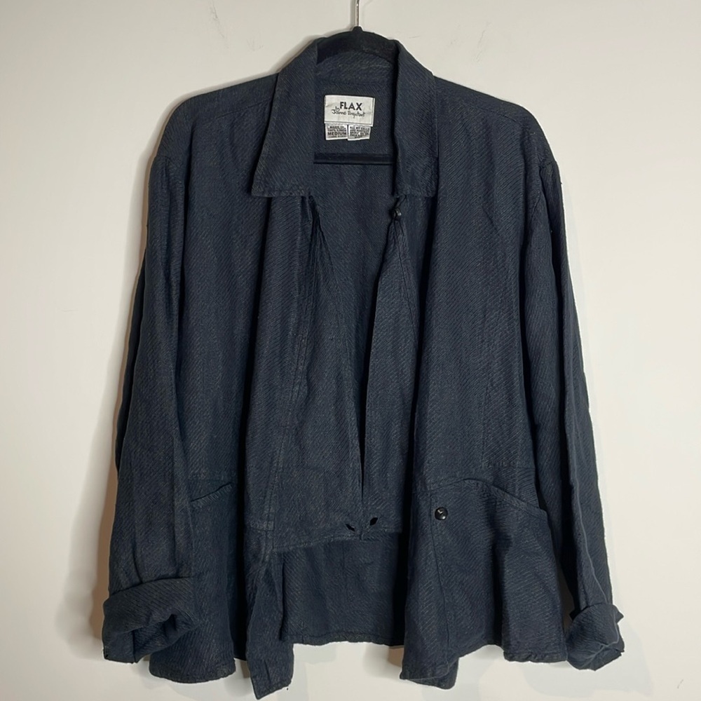 FLAX | Women’s Black 100% Linen Jacket Size Medium